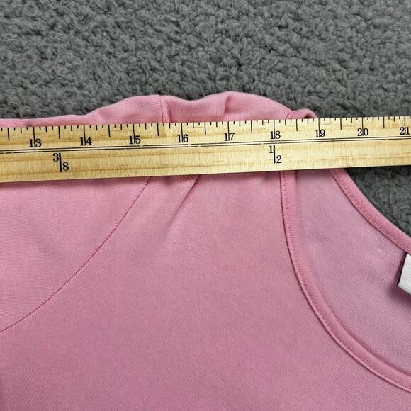 Quacker Factory Sz XS Pretty Pink Butterfly and Flowers 3/4 Sleeve Top Gorgeous - Picture 7 of 9